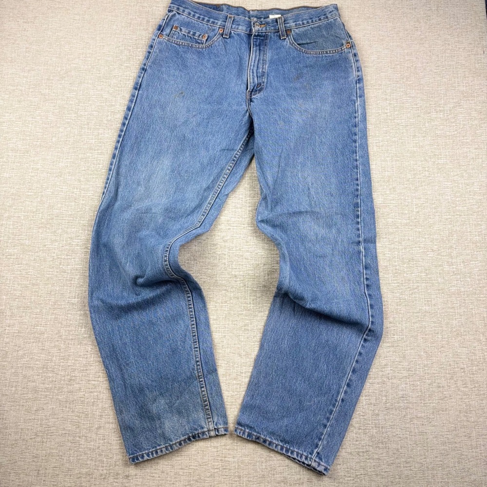 Vintage Levis 550 Mens 34x34 Light Distress Jeans Thigh Faded Skate Denim